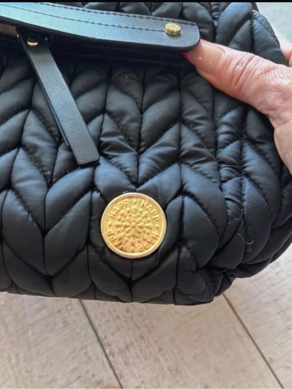 HAPP Paige Carryall Black Quilted Tote - Picture 8 of 13